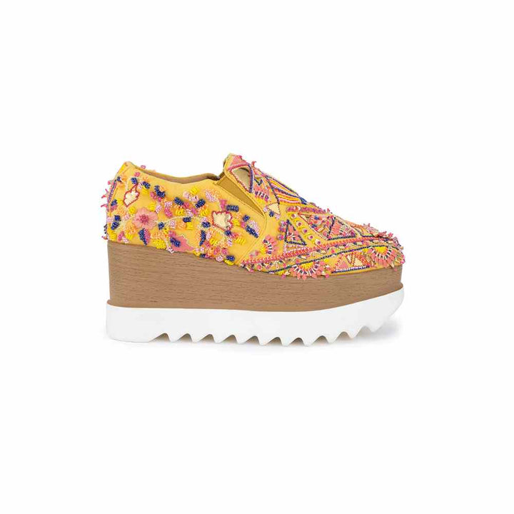 Anaar Kaleidoscope Yellow Womens Sneakers