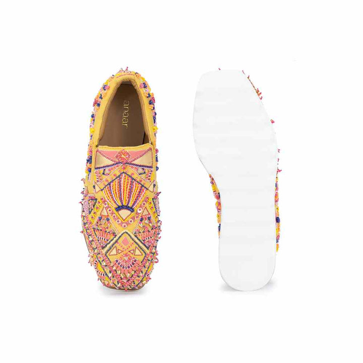 Anaar Kaleidoscope Yellow Womens Sneakers