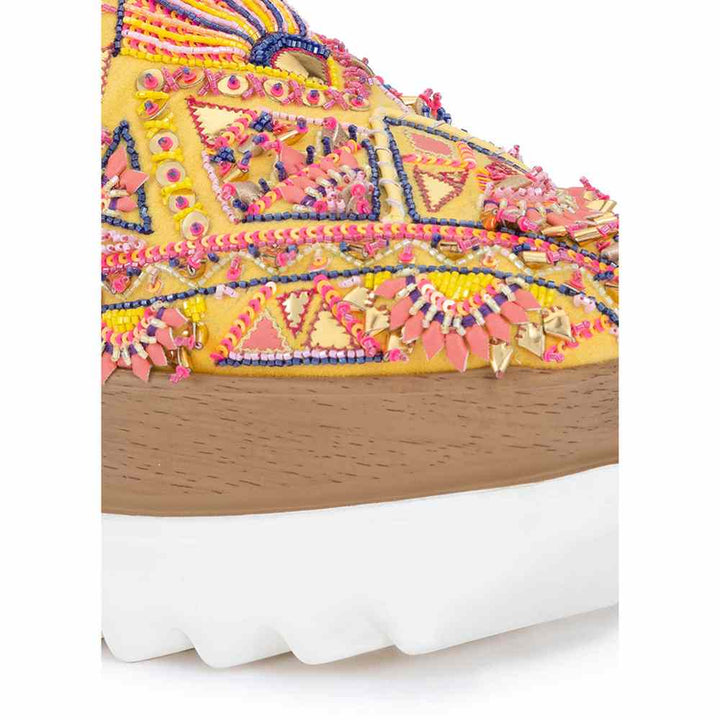 Anaar Kaleidoscope Yellow Womens Sneakers