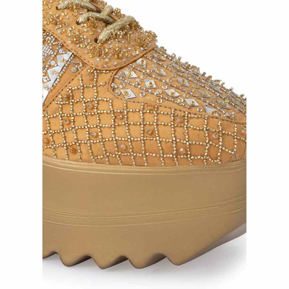 Anaar Goldilocks Gold Womens Sneakers