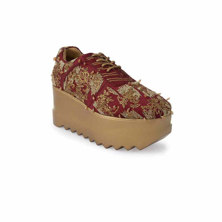 Anaar Autumn Song Maroon Womens Sneakers