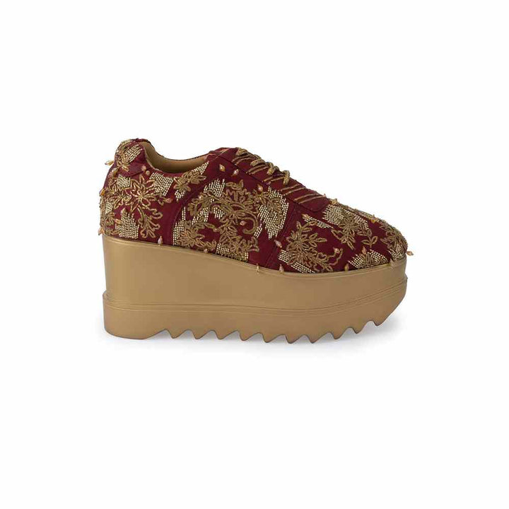 Anaar Autumn Song Maroon Womens Sneakers