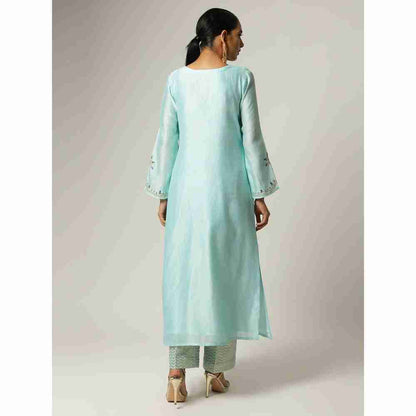 Anantaa Blue Silk Chanderi Embroidery Kurta