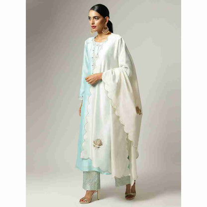Anantaa Blue Silk Chanderi Embroidery Kurta