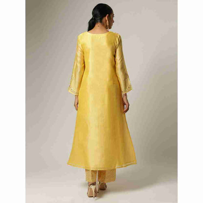 Anantaa Yellow Silk Chanderi Embroidery Kurta