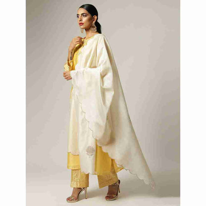 Anantaa Yellow Silk Chanderi Embroidery Kurta