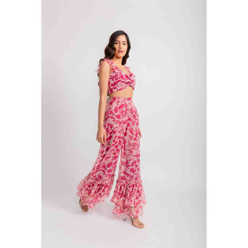 AROOP SHOP INDIA Pink Emma Floral Print Co-Ord (Set of 2)