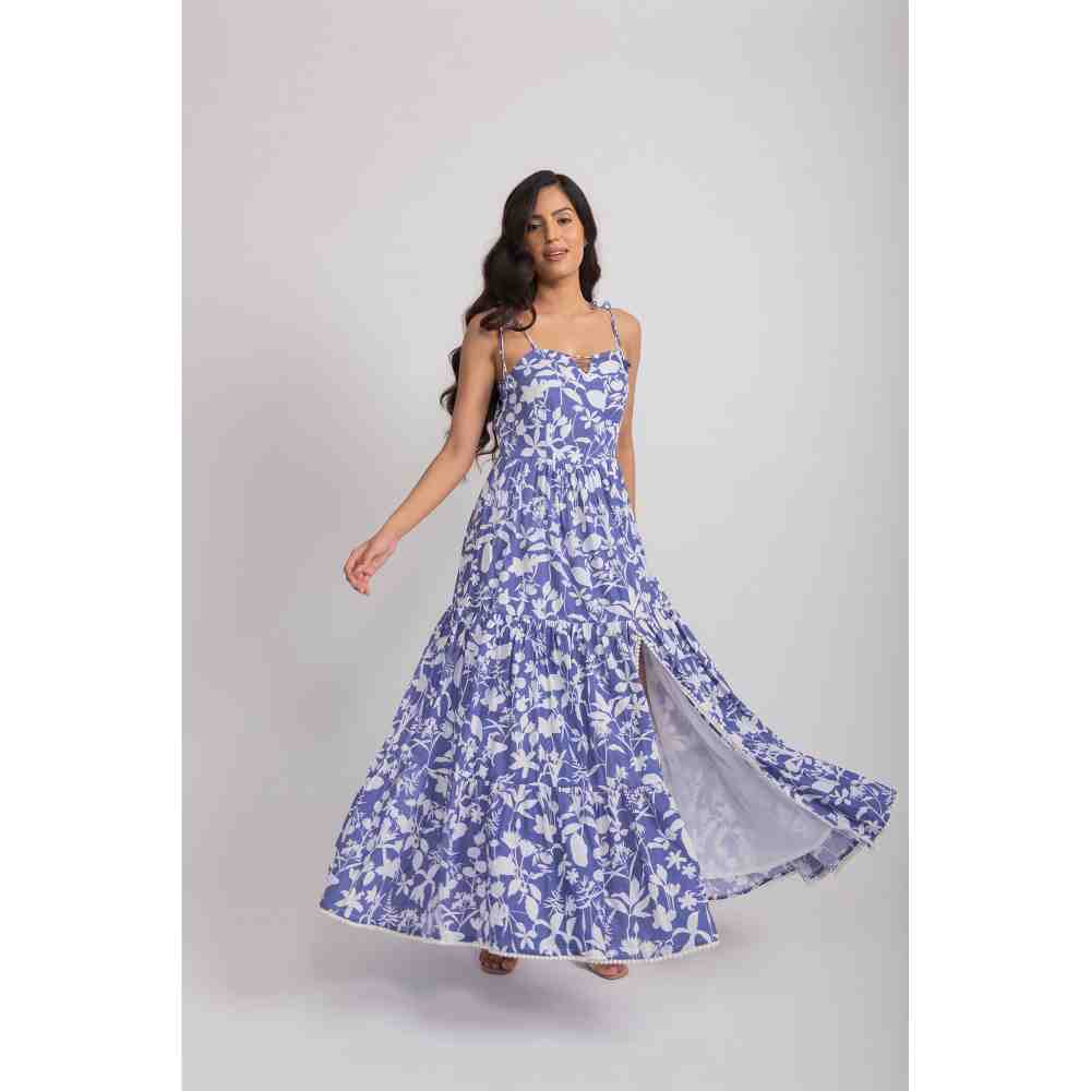 AROOP SHOP INDIA Blue & White Alice Maxi Dress