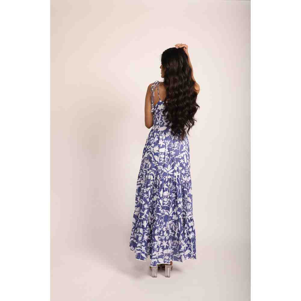 AROOP SHOP INDIA Blue & White Alice Maxi Dress