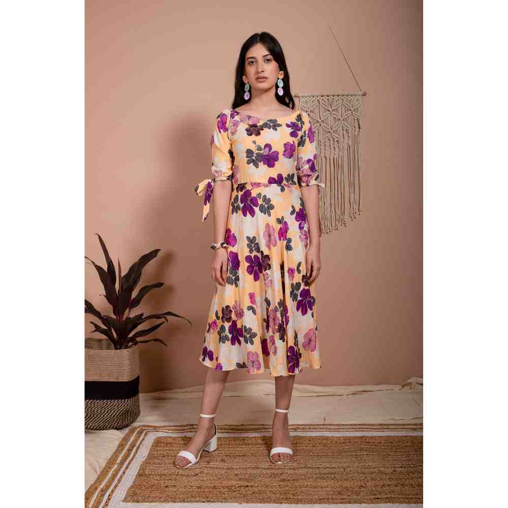 AROOP SHOP INDIA Multi-Color Senna Floral Midi Dress