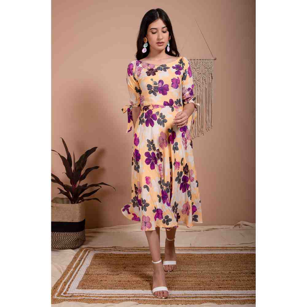 AROOP SHOP INDIA Multi-Color Senna Floral Midi Dress