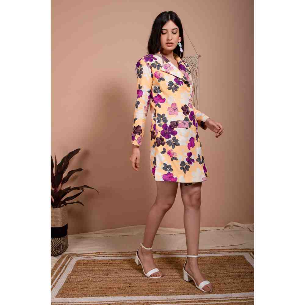 AROOP SHOP INDIA Multi-Color Celandine Power Blazer Dress