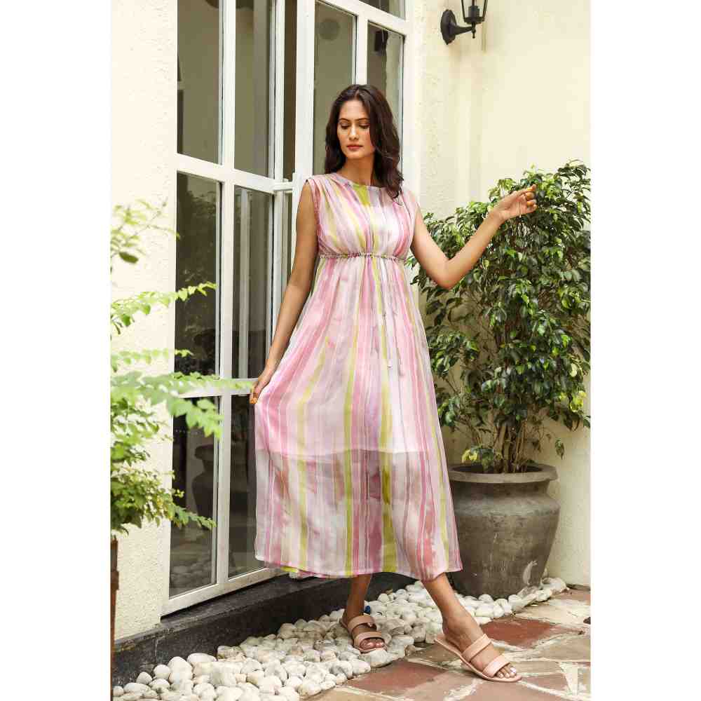AROOP SHOP INDIA Malin Slit Printed Dress