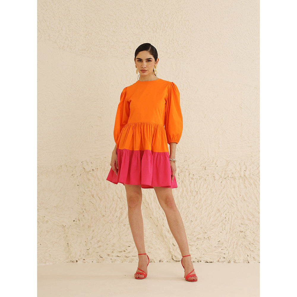 Ashico Flair Dress - Orange