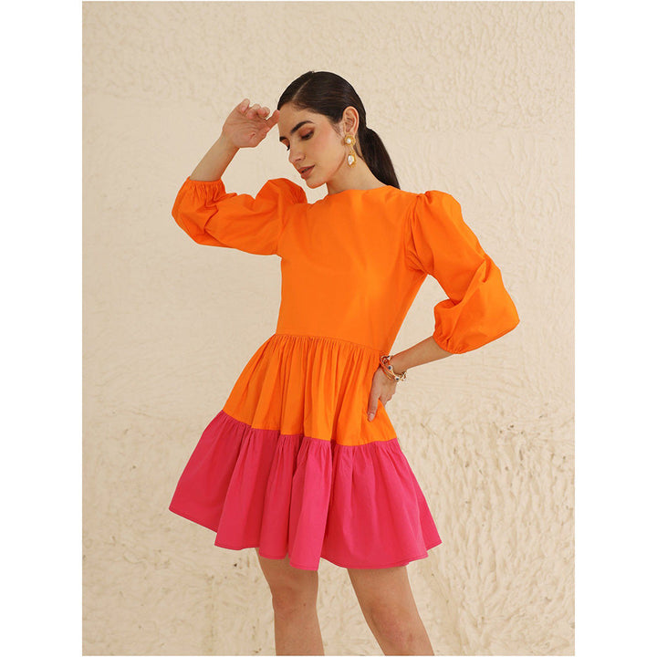 Ashico Flair Dress - Orange