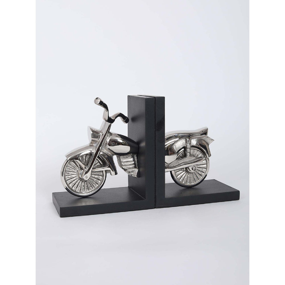 Assemblage Silver Metallic Split Bike Bookend