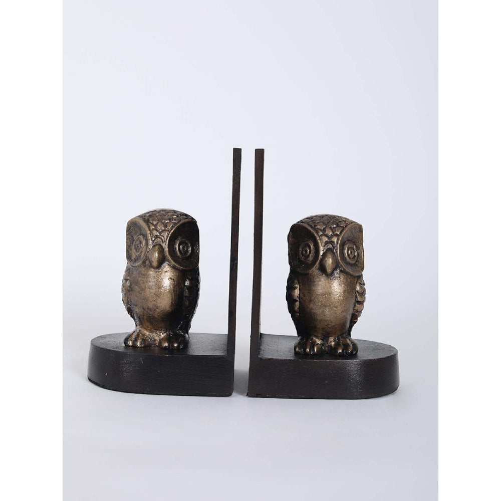 Assemblage Wise Owl Antique Metal Bookend