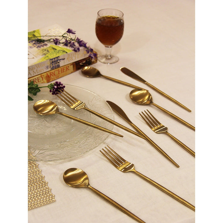 Assemblage Gold Plated Cutipol Cutlery Set of Spoon, Forks & Knives (24 Pieces)