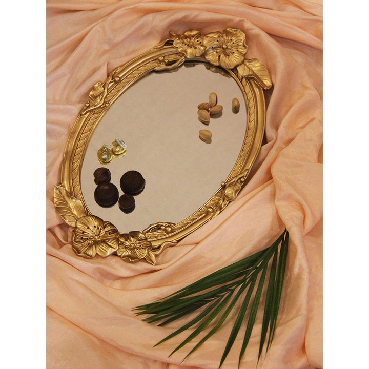 Assemblage Gold  Flora Trinket  Mirrorl Tray