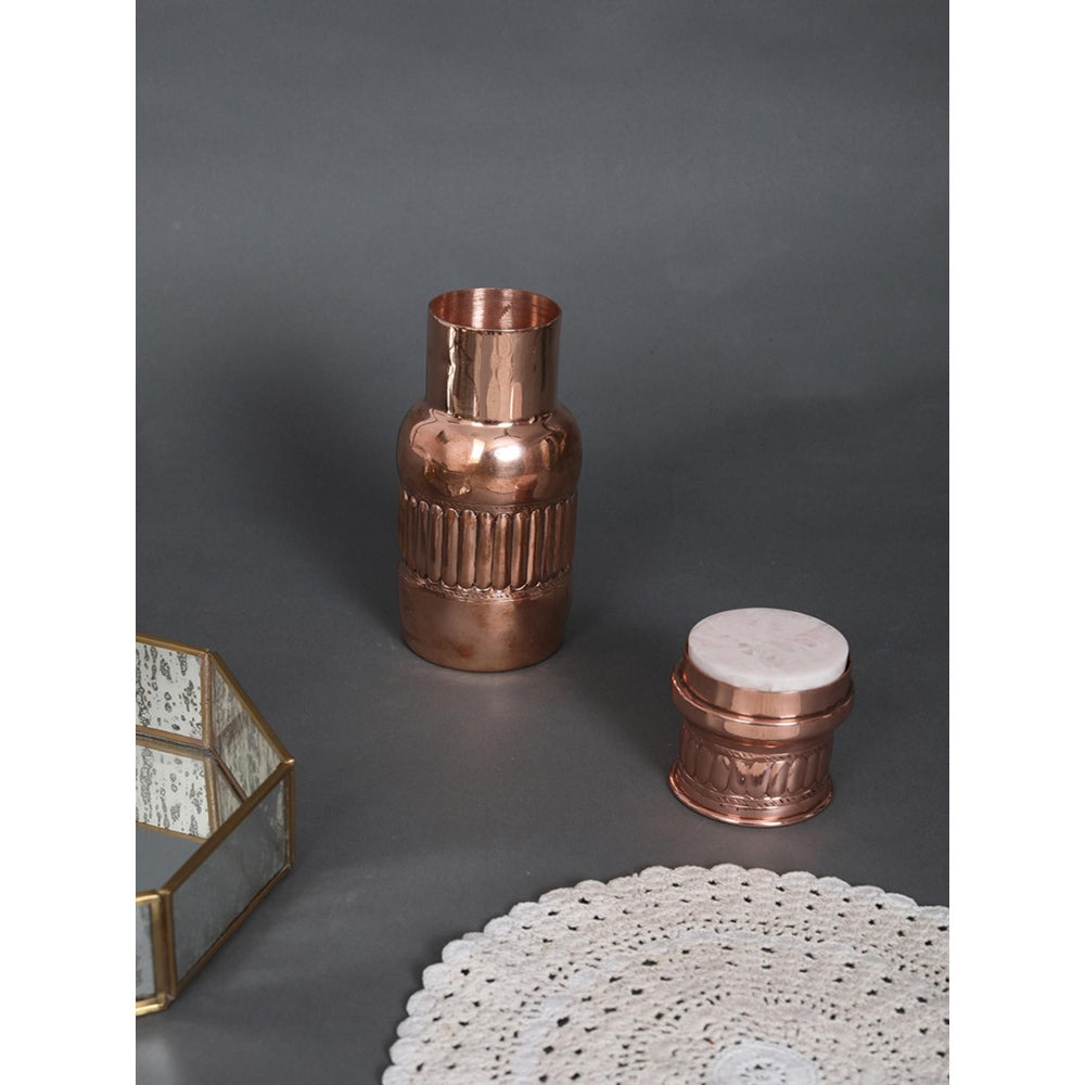 Assemblage Copper & Agate Stone Bottle