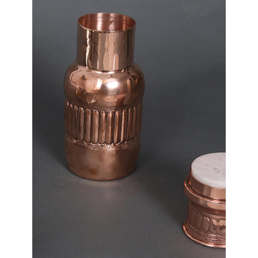 Assemblage Copper & Agate Stone Bottle