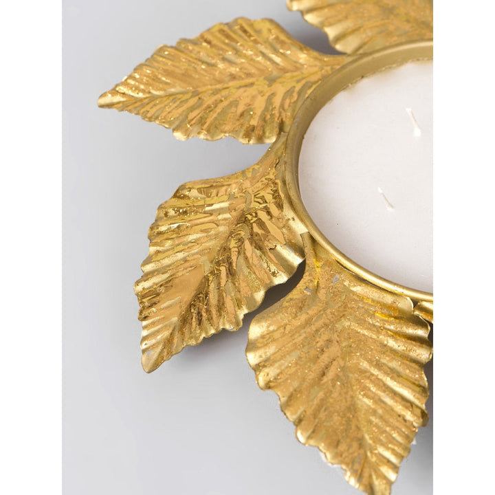 Assemblage Gold Foiled Leaf Multiwick Candle Urli