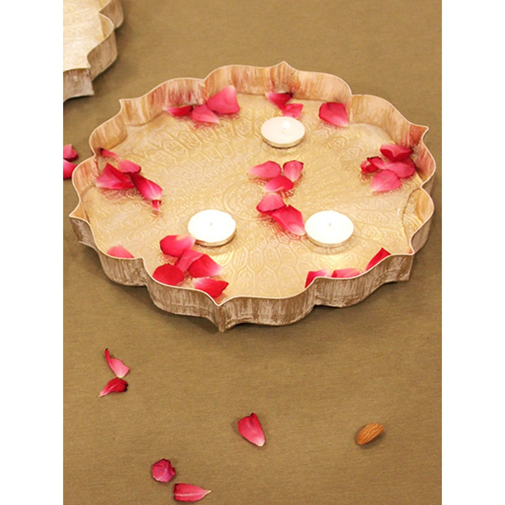 Assemblage Embossed Flower Urli Platter (Set of 3)