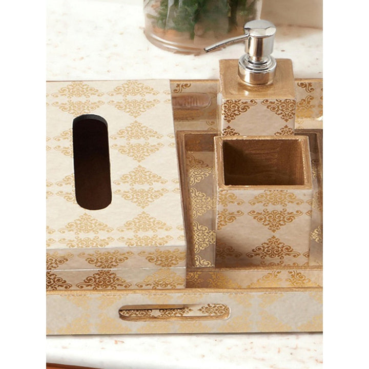 Assemblage Beige Gold Bathroom (Set Of 5)