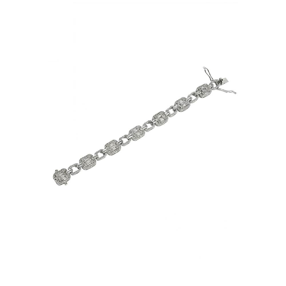 Auraa Trends Zircon Silver Finish Bracelet with Diamonds