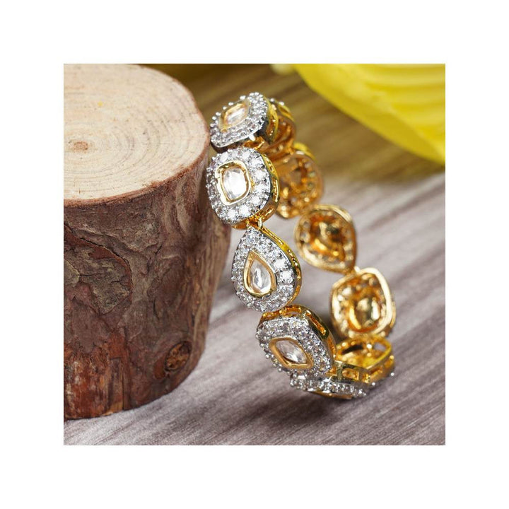 Auraa Trends Kundan Gold Finish Bracelet with Zircon Studs