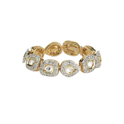 Auraa Trends Kundan Gold Finish Bracelet with Zircon Studs