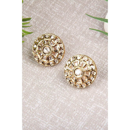 Auraa Trends Statement Kundan Gold Plated Stud Earring