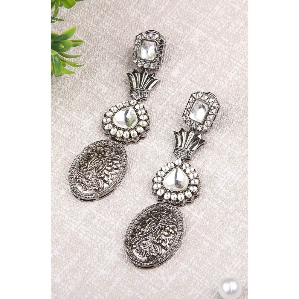 Auraa Trends Victorian Oxidized Finish Dangler Earring