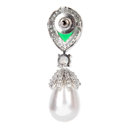 Auraa Trends Zircon Green and Pearl Light Weight Earring