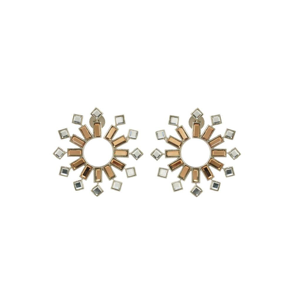 Auraa Trends Rhinestone Classy Champaign Gold Plated Earring