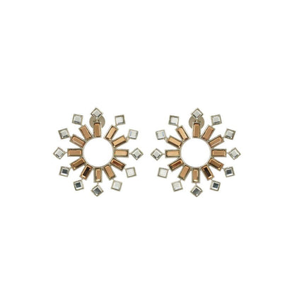 Auraa Trends Rhinestone Classy Champaign Gold Plated Earring