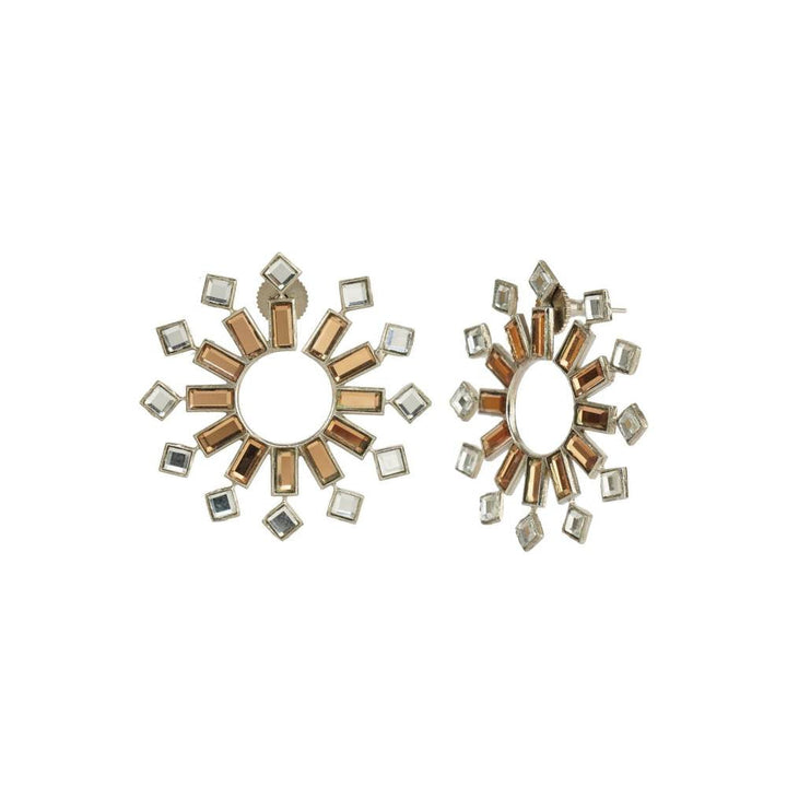 Auraa Trends Rhinestone Classy Champaign Gold Plated Earring