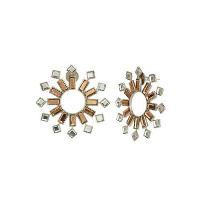 Auraa Trends Rhinestone Classy Champaign Gold Plated Earring