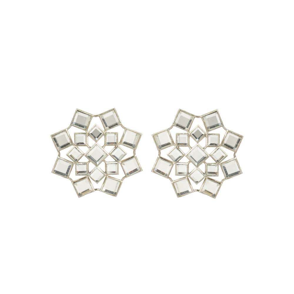 Auraa Trends Rhinestone Flower Shape Stud Earrings
