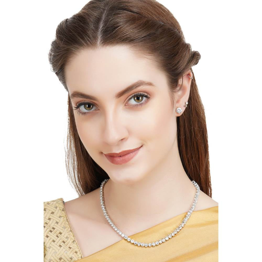 Auraa Trends Classy Zircon Single Line with Stud Earrings
