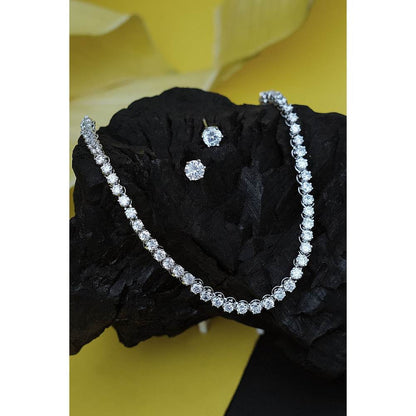 Auraa Trends Classy Zircon Single Line with Stud Earrings