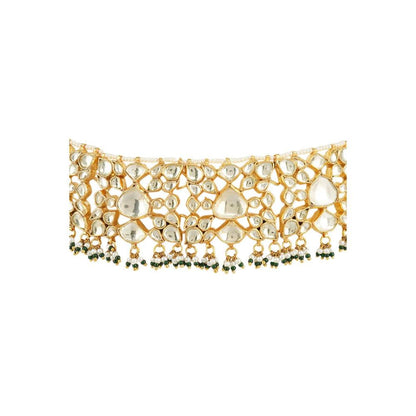 Auraa Trends Kundan Bridal Choker Necklace Set with Mangtika