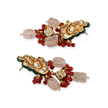 Auraa Trends 22KT Gold-Plated Kundan Studded Jewellery Set