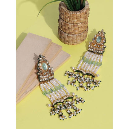 Auraa Trends Sterling Silver Gold Plated Contemporary Drop Earrings