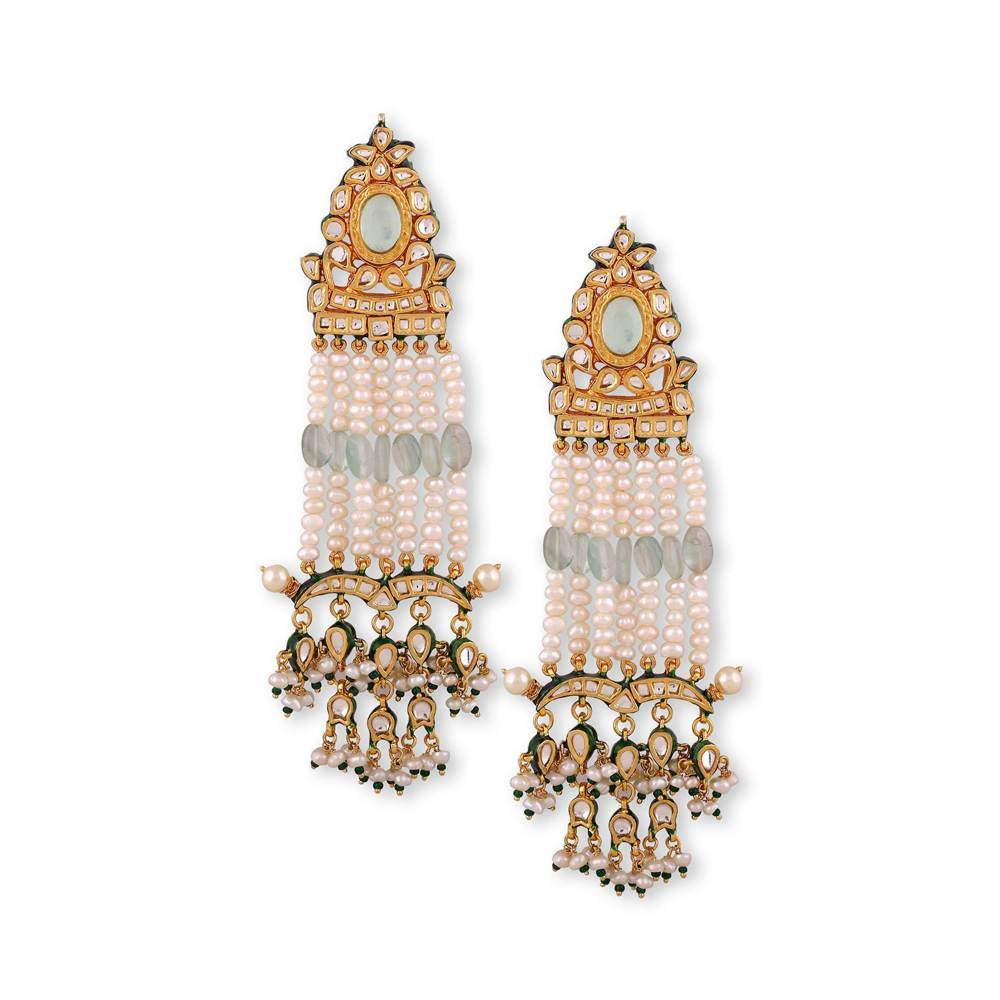 Auraa Trends Sterling Silver Gold Plated Contemporary Drop Earrings