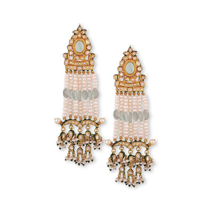 Auraa Trends Sterling Silver Gold Plated Contemporary Drop Earrings