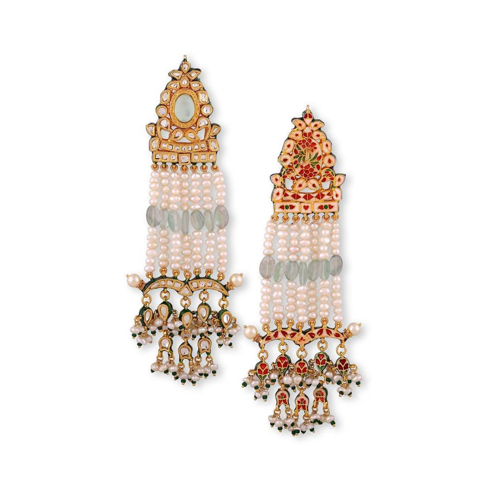 Auraa Trends Sterling Silver Gold Plated Contemporary Drop Earrings