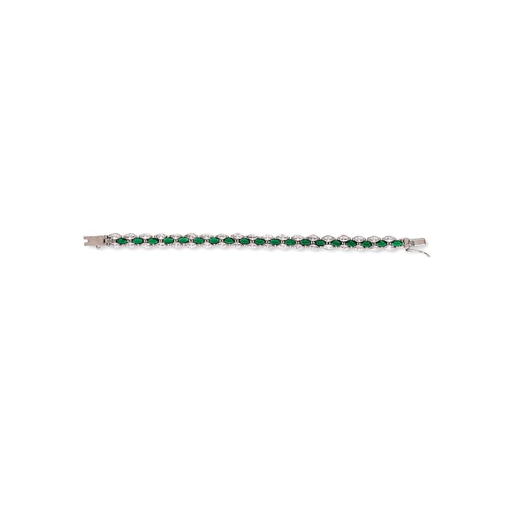 Auraa Trends Women Cubic Zirconia Rhodium-Plated Link Bracelet