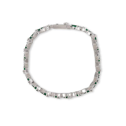 Auraa Trends Women Cubic Zirconia Rhodium-Plated Link Bracelet