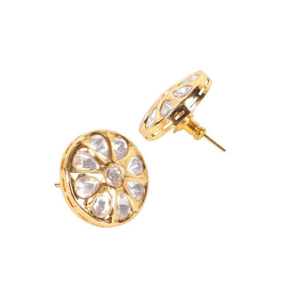 Auraa Trends 22KT Gold Plated Kundan Traditional Handcrafted Stone Choker Set